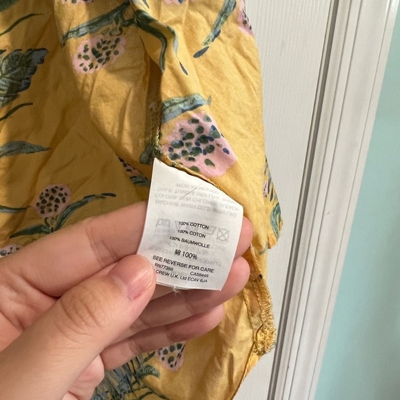 Madewell Ruffle-Sleeve Button-Down Shirt in Painted Blooms size XS Yellow​ - Picture 5 of 9